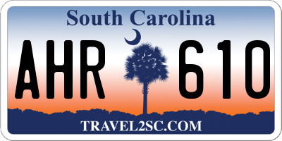 SC license plate AHR610