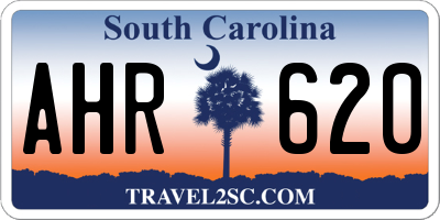 SC license plate AHR620