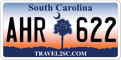 SC license plate AHR622