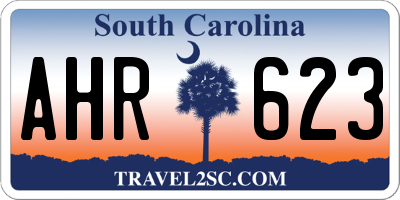 SC license plate AHR623