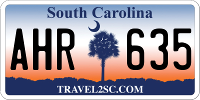SC license plate AHR635