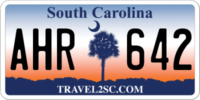 SC license plate AHR642