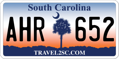 SC license plate AHR652