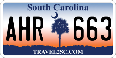 SC license plate AHR663
