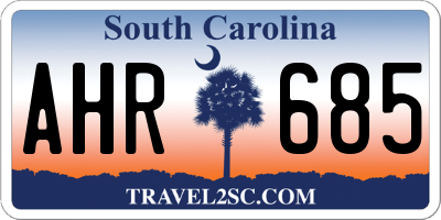 SC license plate AHR685