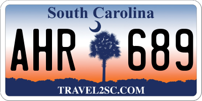SC license plate AHR689