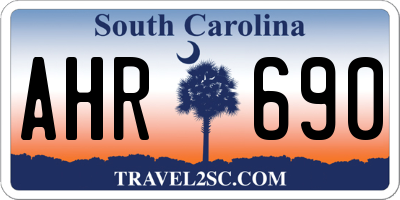 SC license plate AHR690
