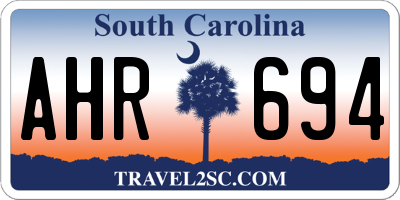 SC license plate AHR694