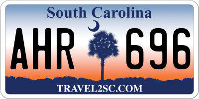 SC license plate AHR696
