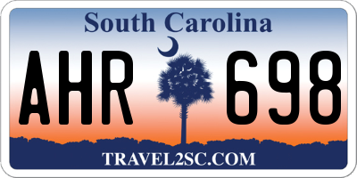 SC license plate AHR698