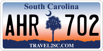 SC license plate AHR702
