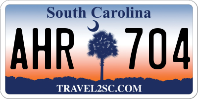 SC license plate AHR704