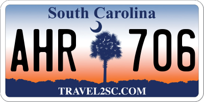 SC license plate AHR706