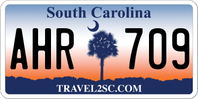 SC license plate AHR709