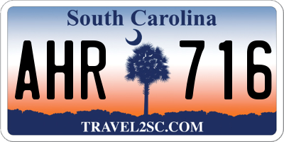 SC license plate AHR716