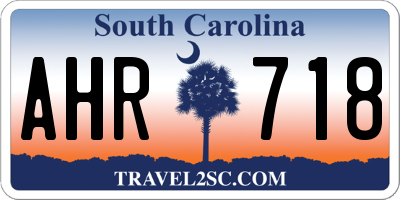 SC license plate AHR718