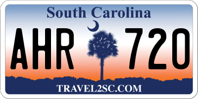 SC license plate AHR720