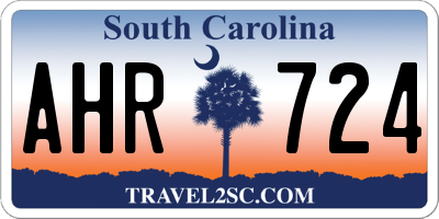 SC license plate AHR724