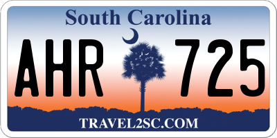 SC license plate AHR725