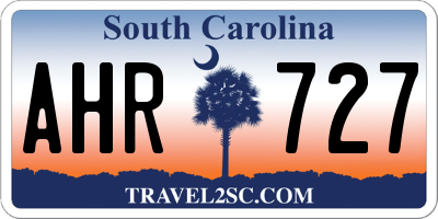 SC license plate AHR727