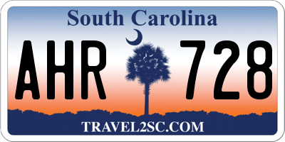 SC license plate AHR728