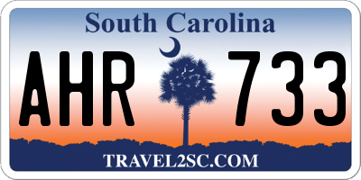 SC license plate AHR733