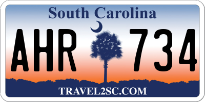 SC license plate AHR734