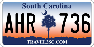 SC license plate AHR736