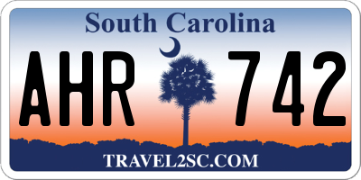 SC license plate AHR742