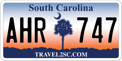 SC license plate AHR747