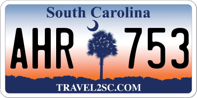 SC license plate AHR753
