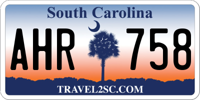 SC license plate AHR758