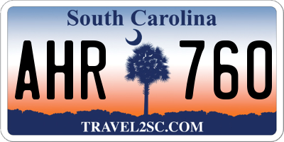SC license plate AHR760