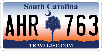 SC license plate AHR763