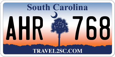 SC license plate AHR768