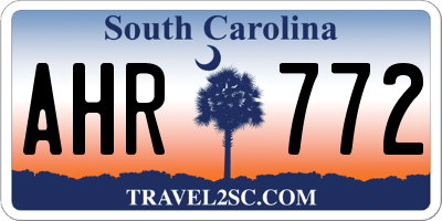 SC license plate AHR772