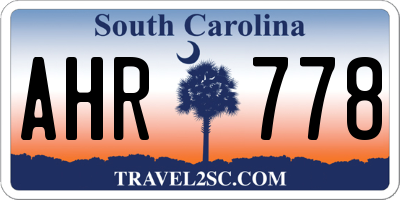 SC license plate AHR778