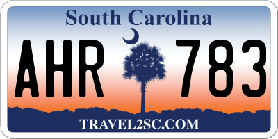 SC license plate AHR783