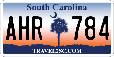 SC license plate AHR784