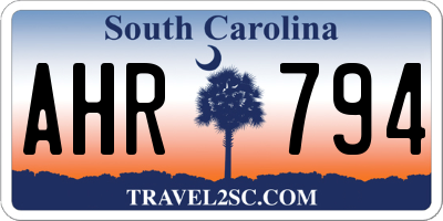 SC license plate AHR794