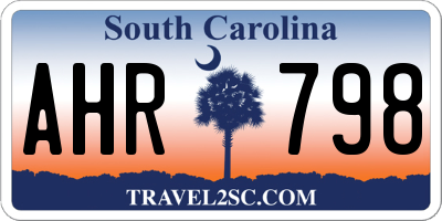 SC license plate AHR798