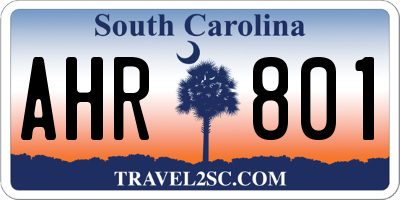 SC license plate AHR801