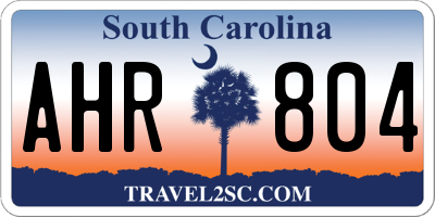 SC license plate AHR804
