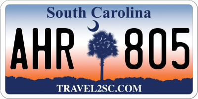 SC license plate AHR805