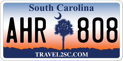 SC license plate AHR808