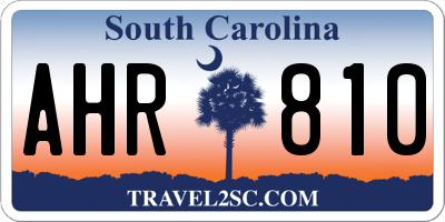 SC license plate AHR810
