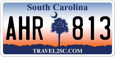 SC license plate AHR813