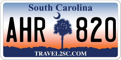 SC license plate AHR820