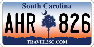 SC license plate AHR826