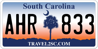SC license plate AHR833